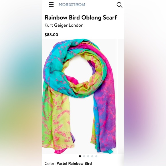 Kurt Geiger London Rainbow Bird scarf - Picture 1 of 1
